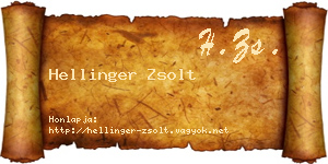 Hellinger Zsolt névjegykártya